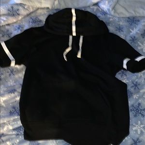 Black and white shirt sleeve hoodie